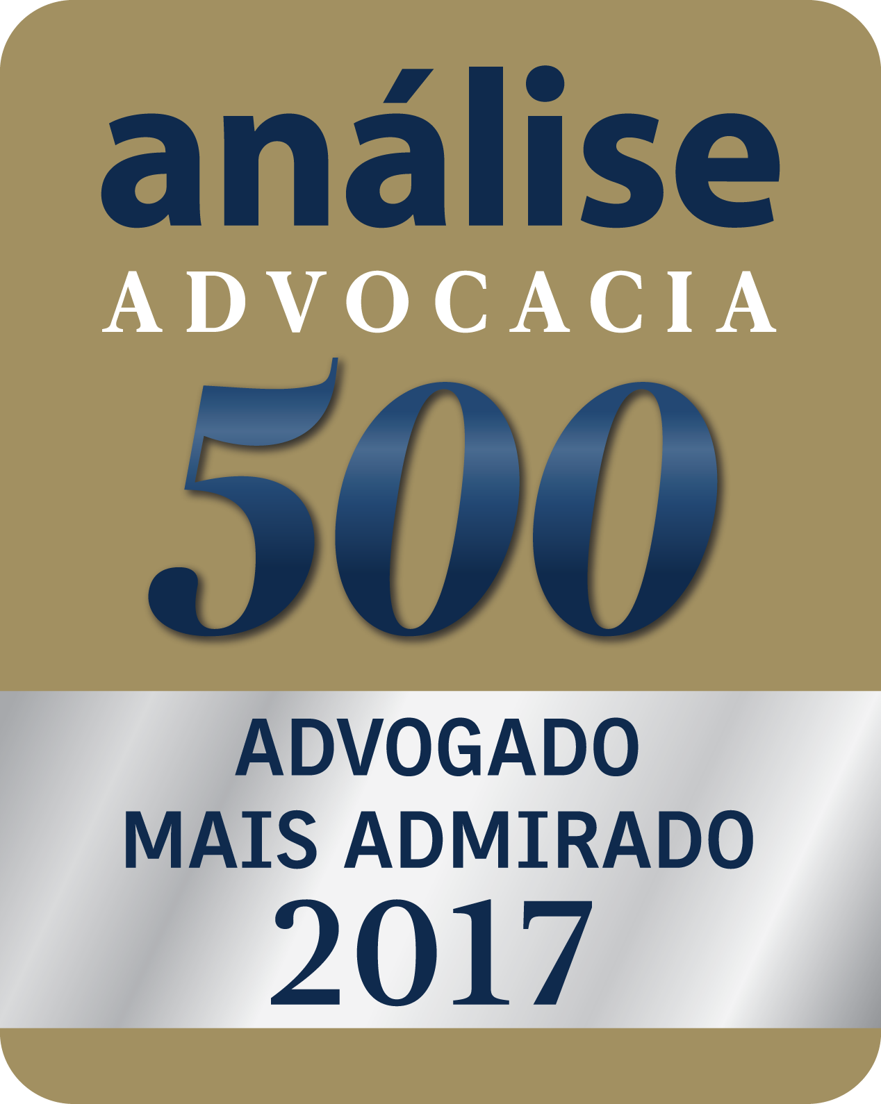 Selo Advogado mais Admirado de 2017